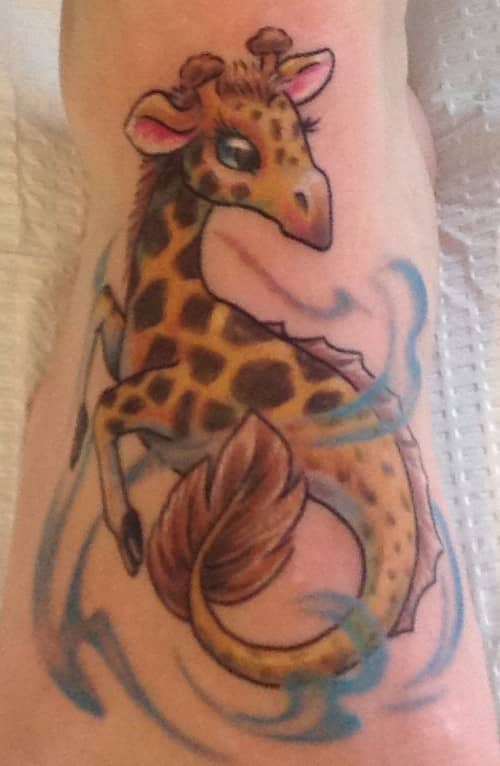 tattoo by Starr, giraffe hippocampus